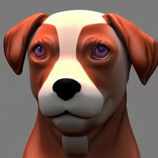 Image similar to detailed 3 d mesh of a dog, modeling space zbrush