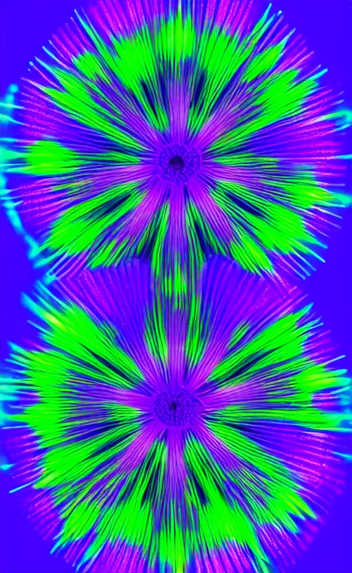 Image similar to beautiful pictures of ultraviolet induced fluorescence in flowers blossom, in radial symmetrical structure, ultraviolet photography, 8 k, behance hd