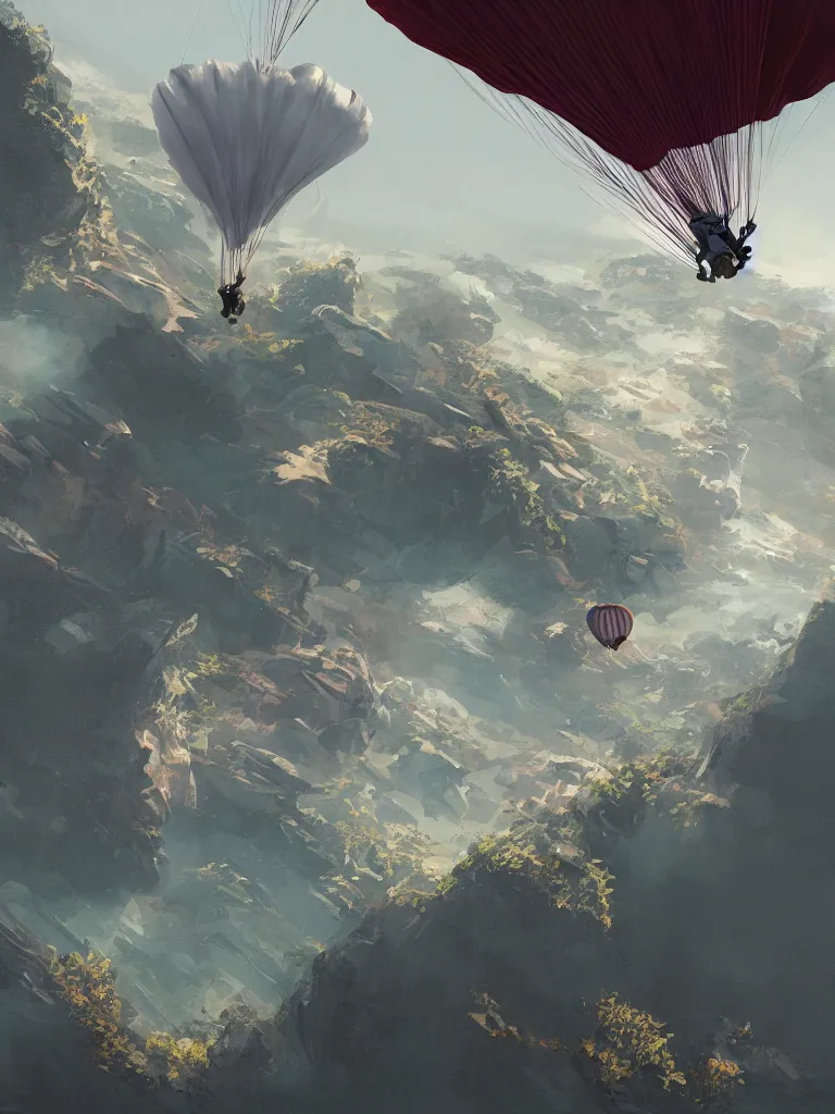 Image similar to parachute by disney concept artists, blunt borders, rule of thirds