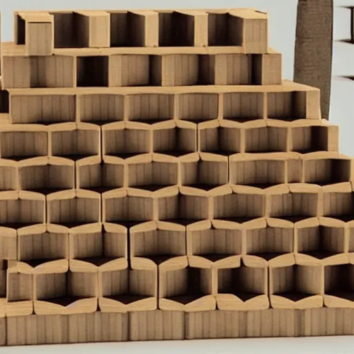 Image similar to ship of theseus made of blocks