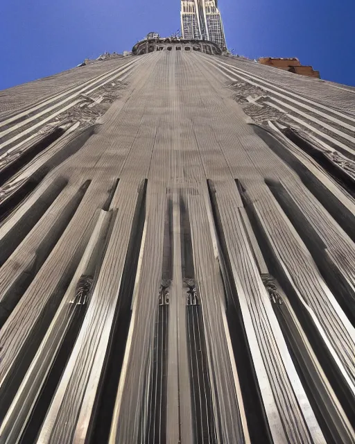 Image similar to a high definition photograph of the Moon inside the Empire State Building