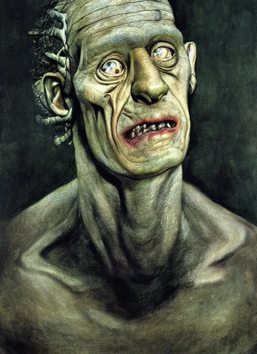 Image similar to Candid portrait of Frankenstein by Andrew Wyeth