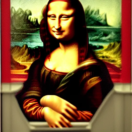 Prompt: The mona lisa painting except it is mario