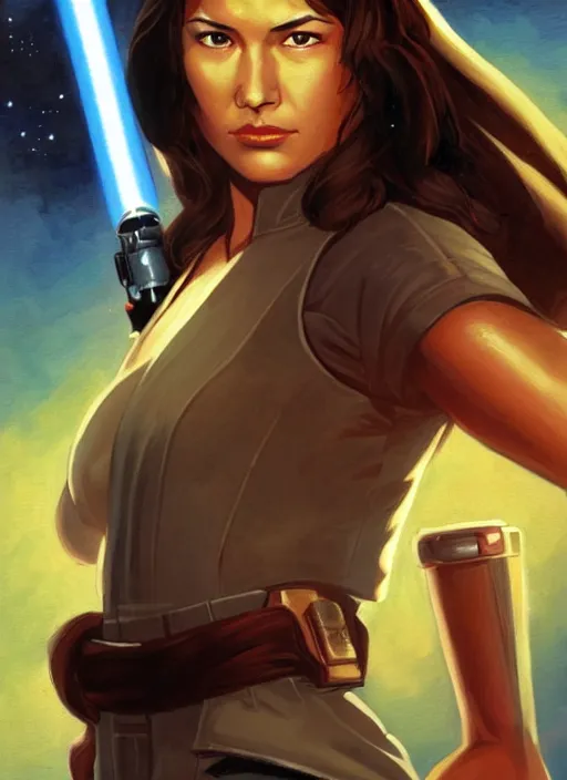 Image similar to jaina solo's face, jedi from star wars legends books, star wars portrait by tsuyoshi nagano art japanese