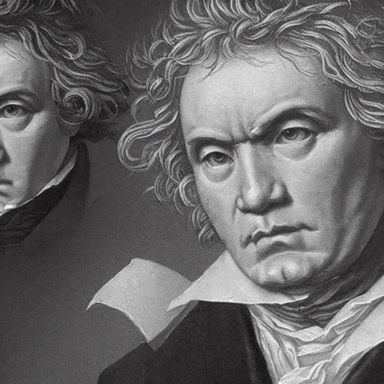 Prompt: What Beethoven's music would look like if it were turned into an artwork.