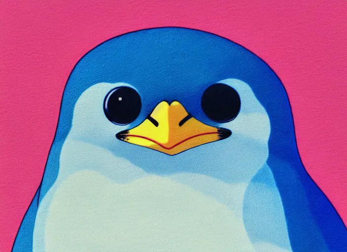 Prompt: portrait of a blue penguin, anime, shigeto koyama,jean giraud, manga, 28mm lens, vibrant high contrast, gradation, cinematic, rule of thirds, great composition, intricate, detailed, flat, matte print, sharp,clean lines,masakazu katsura
