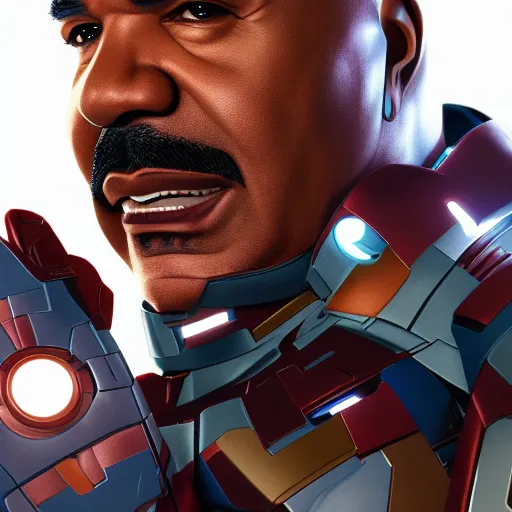 Image similar to Steve Harvey is Iron Man, hyperdetailed, artstation, cgsociety, 8k