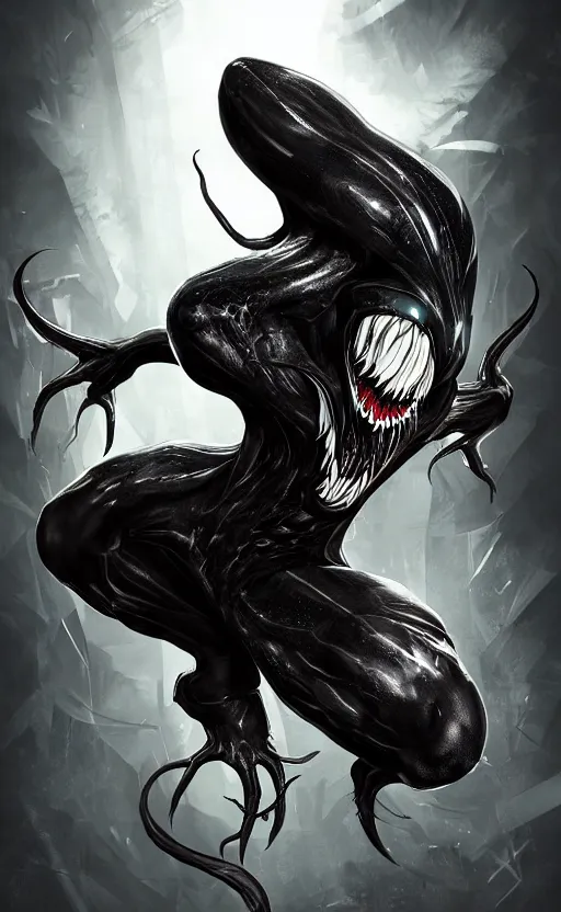 Image similar to venom as the scariest flash, dynamic lighting, fantasy concept art, trending on art station, stunning visuals, creative, cinematic, ultra detailed, ray tracing, sun rays, hyper realistic