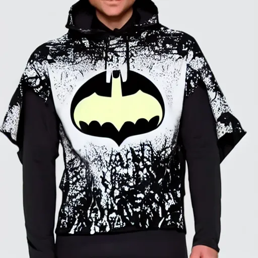 Image similar to die cut sticker, batman breakdancing in techwear splatter paint