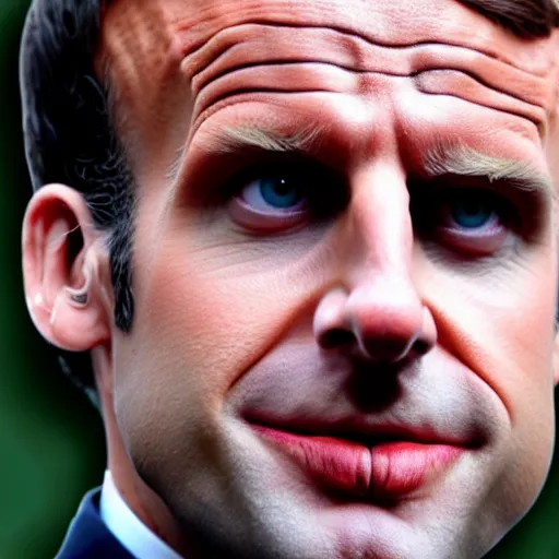 Prompt: Emmanuel Macron clown makeup