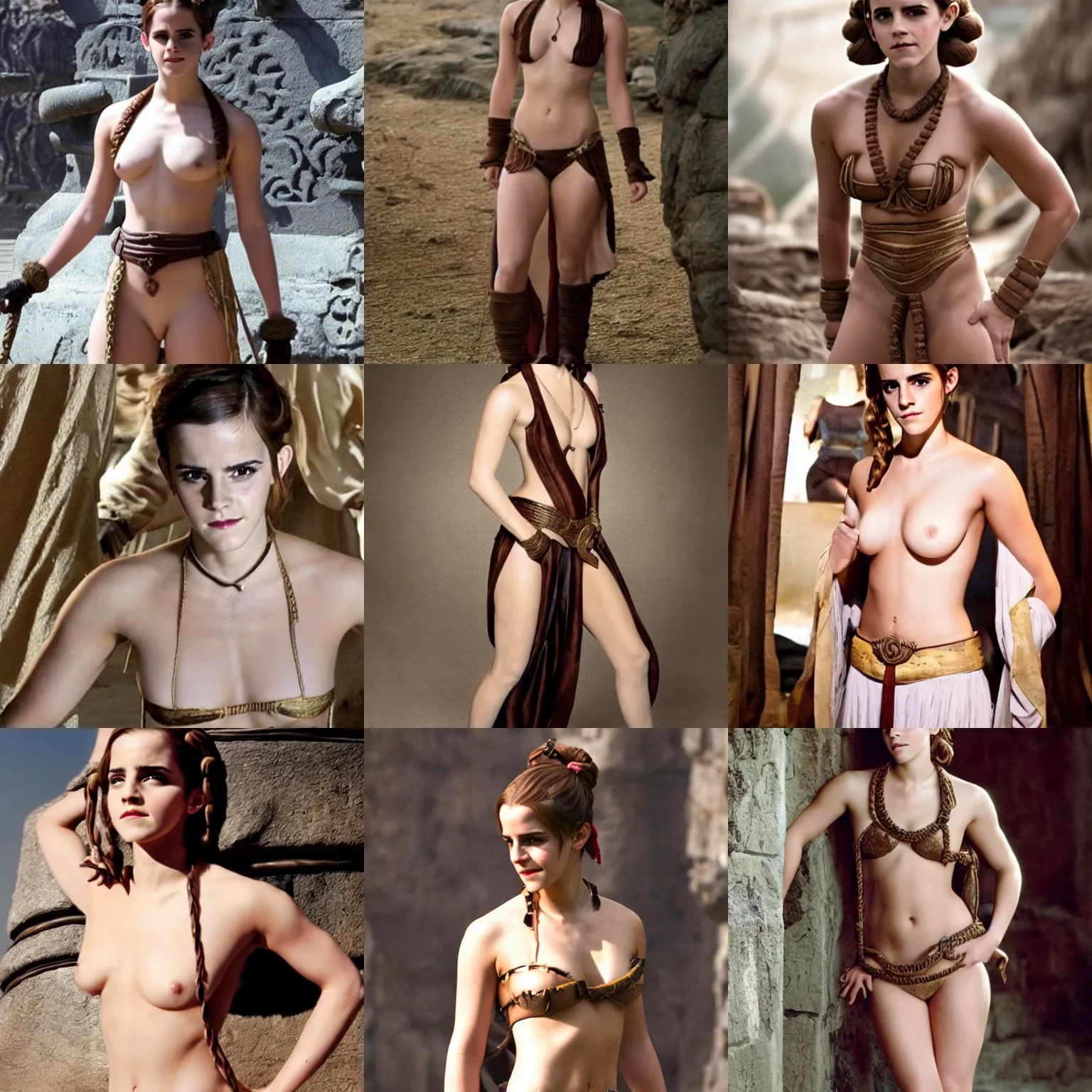 Prompt: emma watson as slave leia