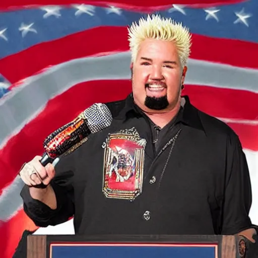 Prompt: Guy Fieri being inaugurated as the 47th president of the United States