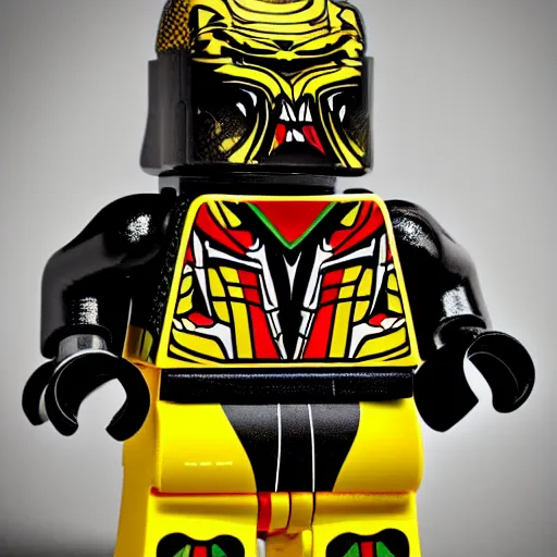 Image similar to the predator as a lego minifigure, product photo, 8 k