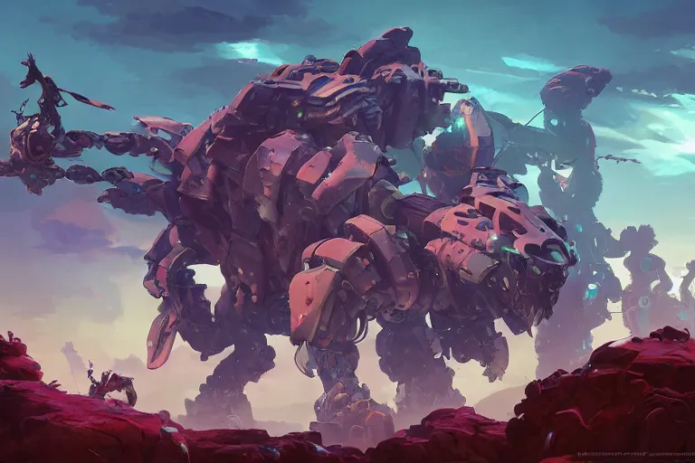 Image similar to clamberjaw machine mecha animal beast robot of horizon forbidden west horizon zero dawn bioluminiscence, behance hd by jesper ejsing, by rhads, makoto shinkai and lois van baarle, ilya kuvshinov, rossdraws global illumination