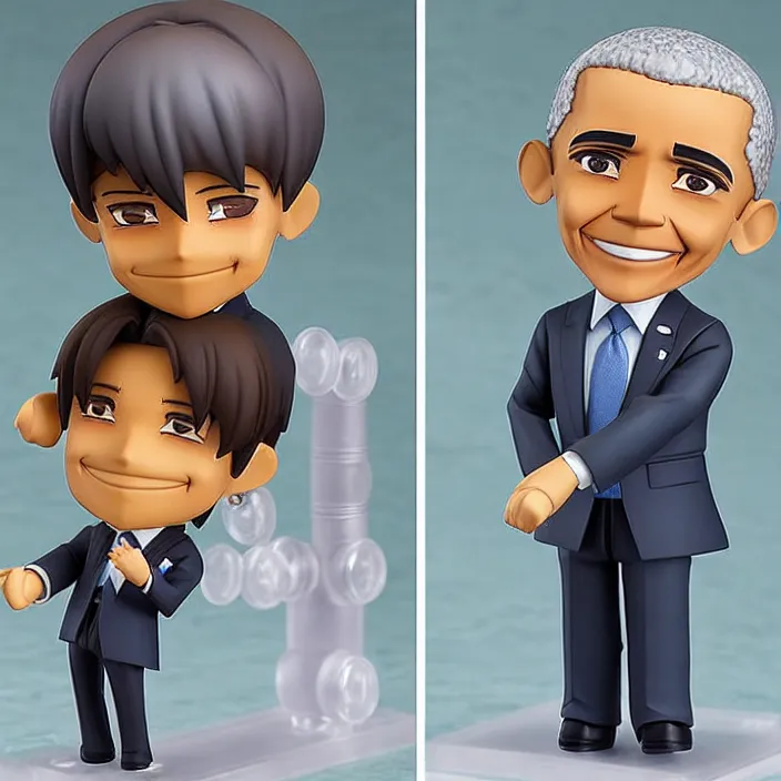 Image similar to Obama, An anime nendoroid of Obama, figurine, detailed product photo