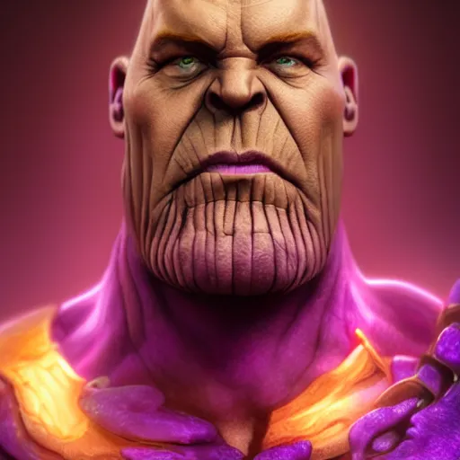 Image similar to Thanos, a character portrait by Brian and Wendy Froud, trending on cg society, fantasy art, zbrush, airbrush art, digital painting