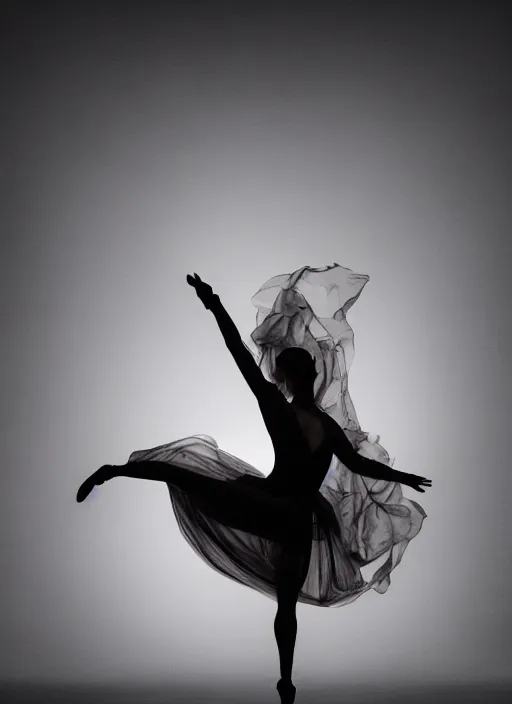 Image similar to a Photorealistic dramatic hyperrealistic render of a glamorous beautiful Female smoke dancer by Ken Brower and Deborah Ory of NYC Dance project,Lois Greenfield,Flowing cloth and smoke,Beautiful dynamic dramatic dark moody lighting,volumetric,shadows,cinematic atmosphere,Octane render,8K