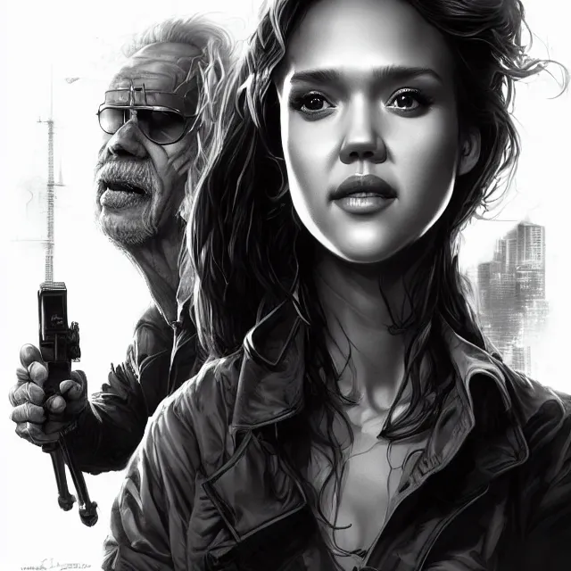 Image similar to the thing jessica alba john carpenter by stanley artgerm lau, wlop, rossdraws, frank frazetta, andrei riabovitchev, marc simonetti