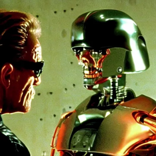 Prompt: film still of bryan cranston as the t - 8 0 0 in terminator ( 1 9 8 4 )