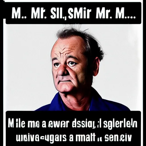 Prompt: bill murray is mr smith in matrix