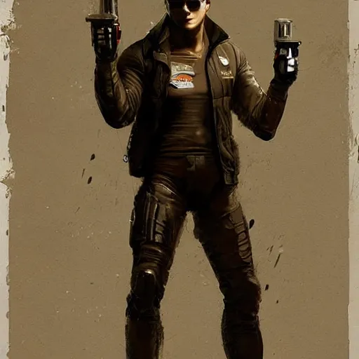 Image similar to anthony starr as wesker, full body, dynamic pose, painted by greg rutkowski