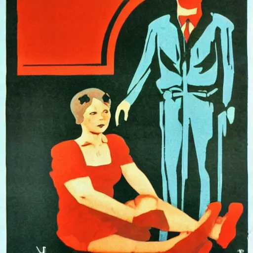 Prompt: a soviet propaganda poster warning about the dangers of necromancy