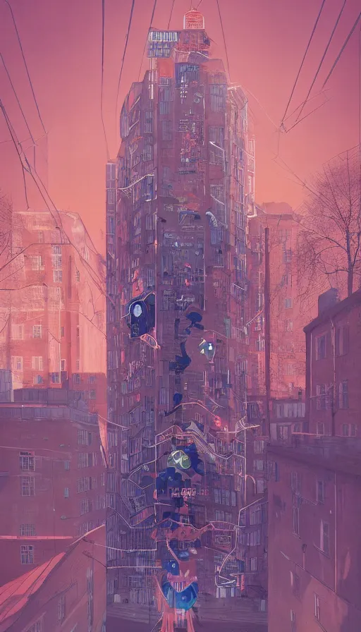 Prompt: stockholm city portrait of a beautiful world, by james jean and beeple