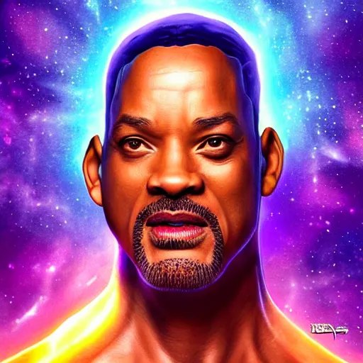 Image similar to will smith as thanos by ross tran