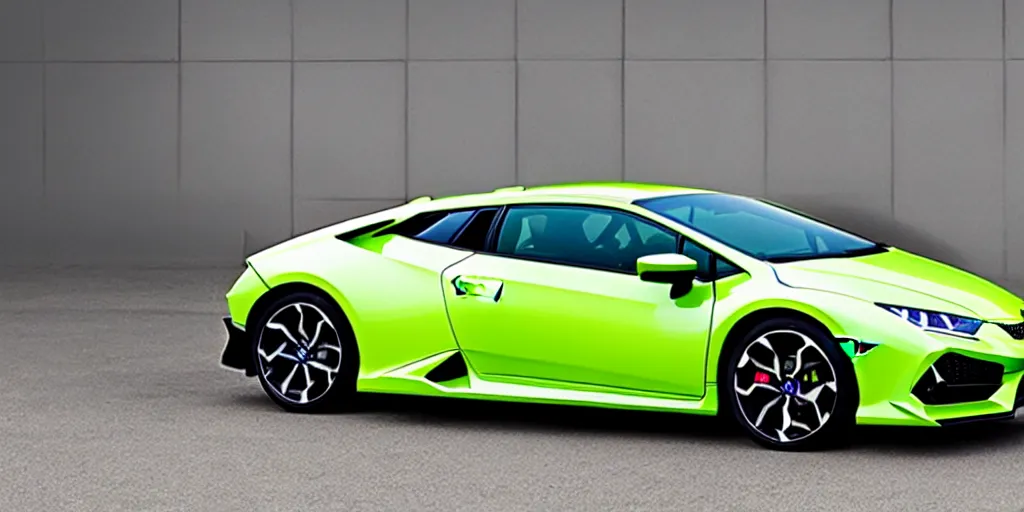 Image similar to honda civic in the shape of lamborghini huracan