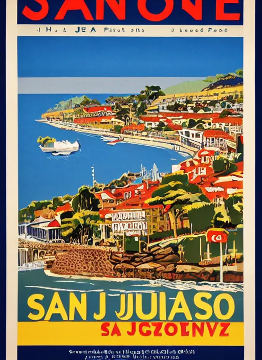 Prompt: vintage travel poster of San Jose