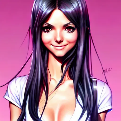 Image similar to nice image, victoria justice by range murata and artgerm