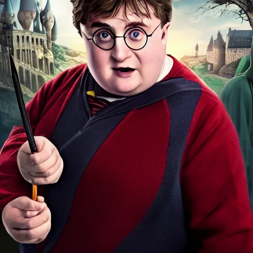 Image similar to obese harry potter, 4 k