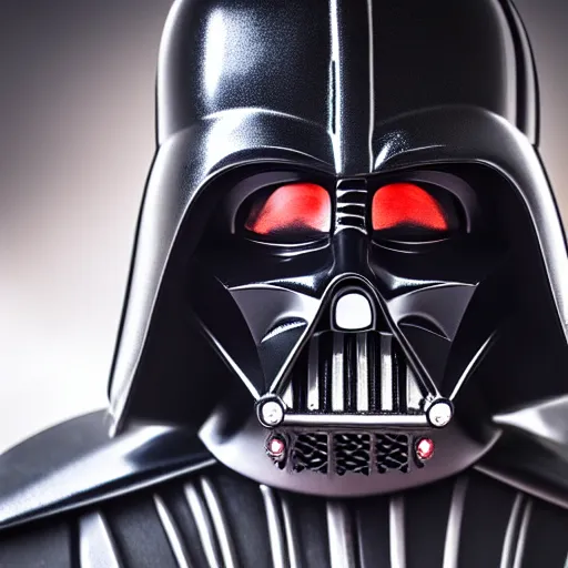 Image similar to close - up darth vader, fine details, 8 k, shallow depth of field, moody lighting, cinematic lighting,