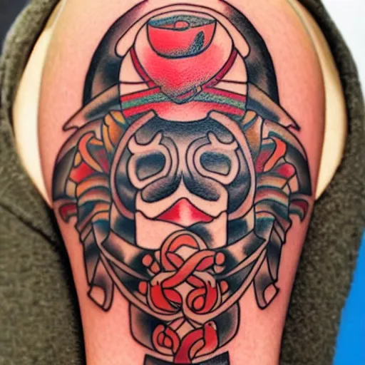 Image similar to a xoloescuincle, sailor jerry tattoo