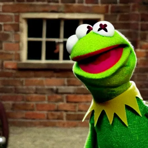 Prompt: Muppet Kermit the Frog in Peaky Blinders very detail 4K quality super realistic