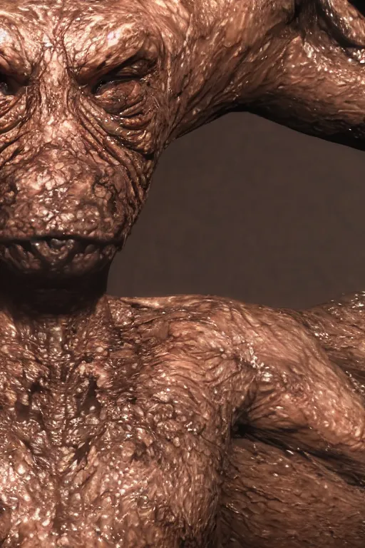 Image similar to cinematography picture of tar monster, covered entirely by eyes, unreal engine 5, ps5, highly detailed, slippery skin, bright lights, 8k, hyper realistic