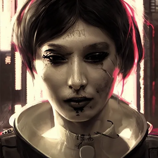 Image similar to detailed realistic female character cyberpunk wearing thick technological collar around neck, realistic, art, beautiful, 4K, collar, choker, collar around neck, punk, artstation, detailed, female, woman, choker, cyberpunk, neon, punk, collar, choker, collar around neck, thick collar, tight around neck, punk,