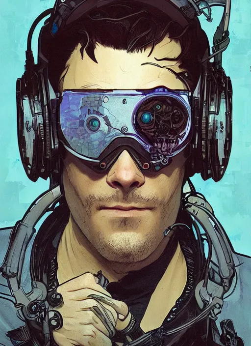 Image similar to cyberpunk neurosurgeon. portrait by ashley wood and alphonse mucha and laurie greasley and josan gonzalez and james gurney. splinter cell, apex legends, rb 6 s, hl 2, d & d, cyberpunk 2 0 7 7. realistic face. character clothing. vivid color. dystopian setting.