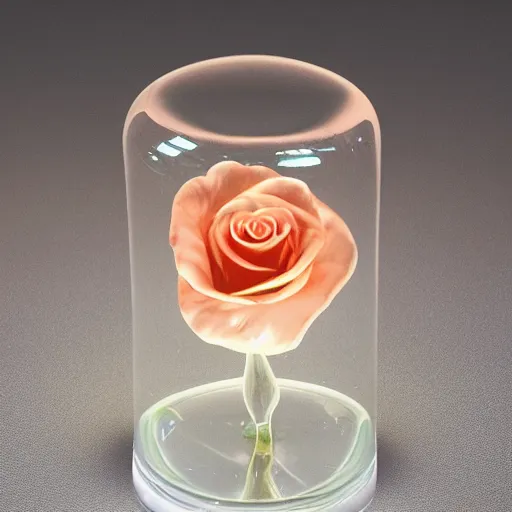 Prompt: a beautiful detailed photo of transparent rose made out of glass beautiful lighting