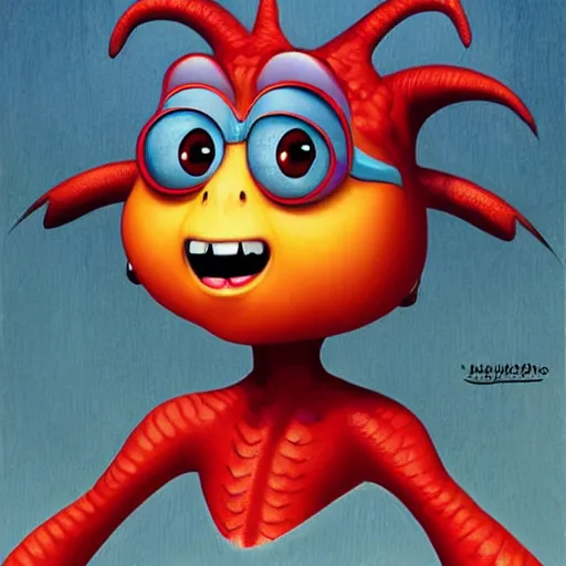 Prompt: dragon in a comic book style portrait painting pixar character design by mark ryden and pixar and hayao miyaz