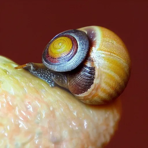 Image similar to a snail with an eyeball for a shell