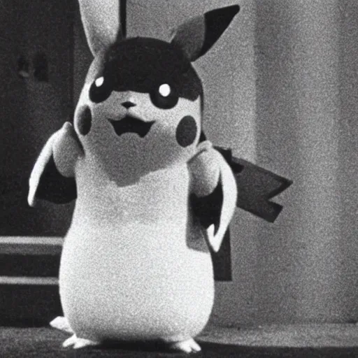 Image similar to Pikachu in Eraserhead (1977), vintage