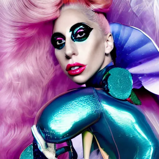 Image similar to lady gaga artpop act 2 album cover shot by nick knight, full body, artpop, jeff koons, canon, highly realistic. high resolution. highly detailed. dramatic. 8 k. 4 k.