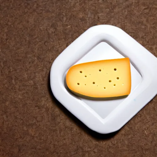 Image similar to a cheese with a green participation badge, stock art, 8K