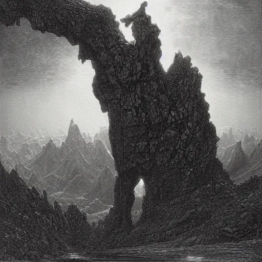 Image similar to painting by gustave dore, epic scale, fantasy