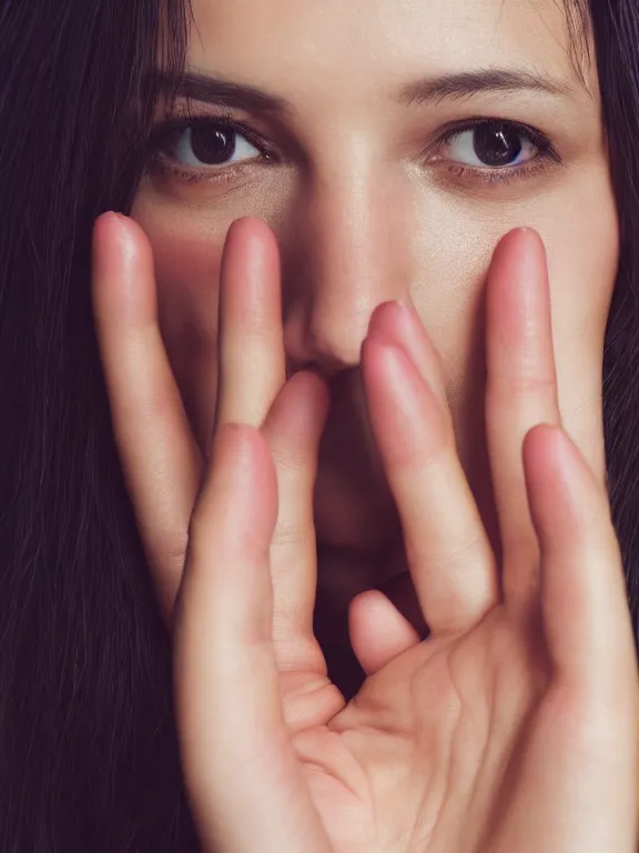 Image similar to photo of one!! detailed woman's hand palm up, instagram photo, studio photo