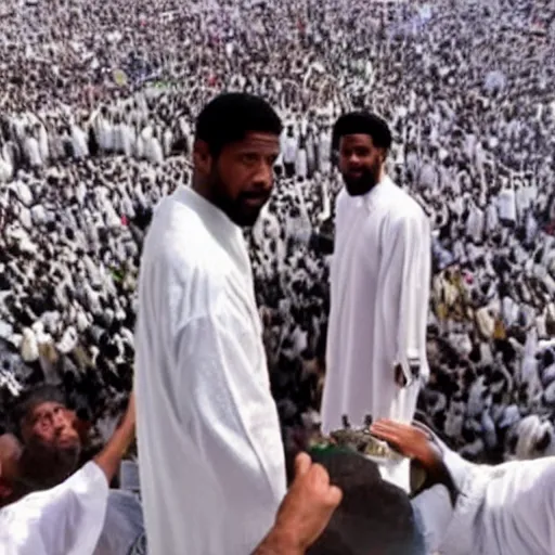 Prompt: 1 million denzel Washingtons on the Hajj