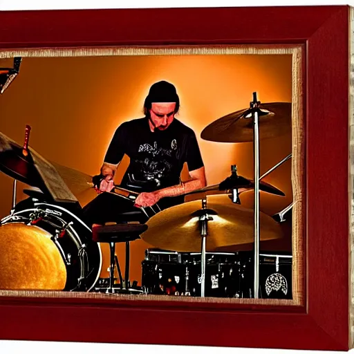 Image similar to arabian Neil Peart playing drums, highly detailed, realistic, soft lighting, wide angle