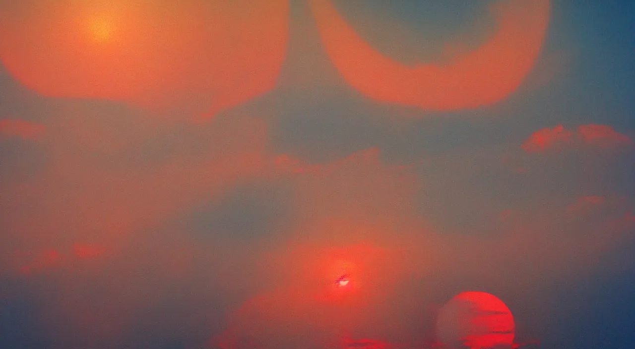 Image similar to paradise over red sun , high detail