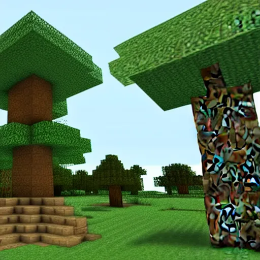 Image similar to minecraft tree